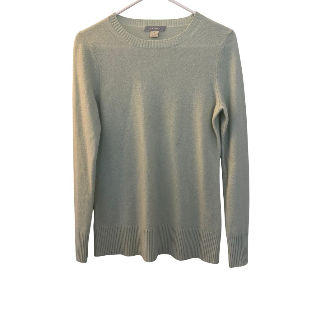 Hayden Cashmere Sweater Womens Small Mint Green Crew Neck Long Sleeve Pullover‎
